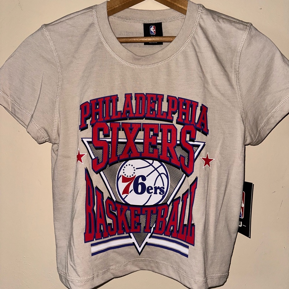 NBA Cream Philadelphia 76ers Short Sleeve Tee